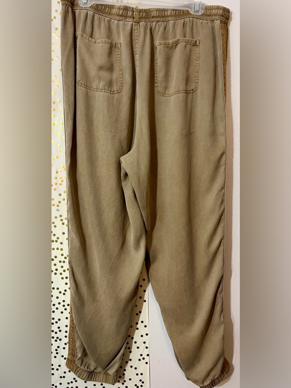 Tru Luxe Jeans Tan Side Stripe Boho Relaxed-Fit Utility Joggers size 12 - Picture 2 of 14